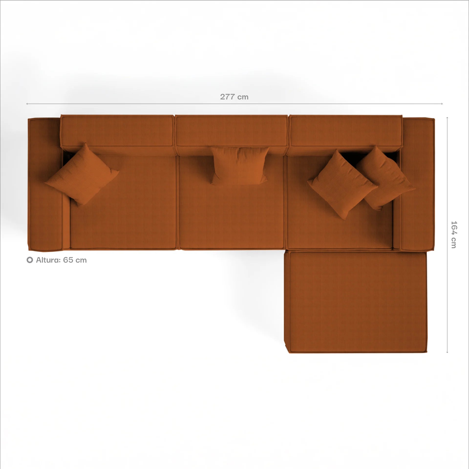 <tc>Sofa na Caixa</tc>  <tc>Pelion</tc> 3 assentos + 1 chaleiros no bujão - laranja