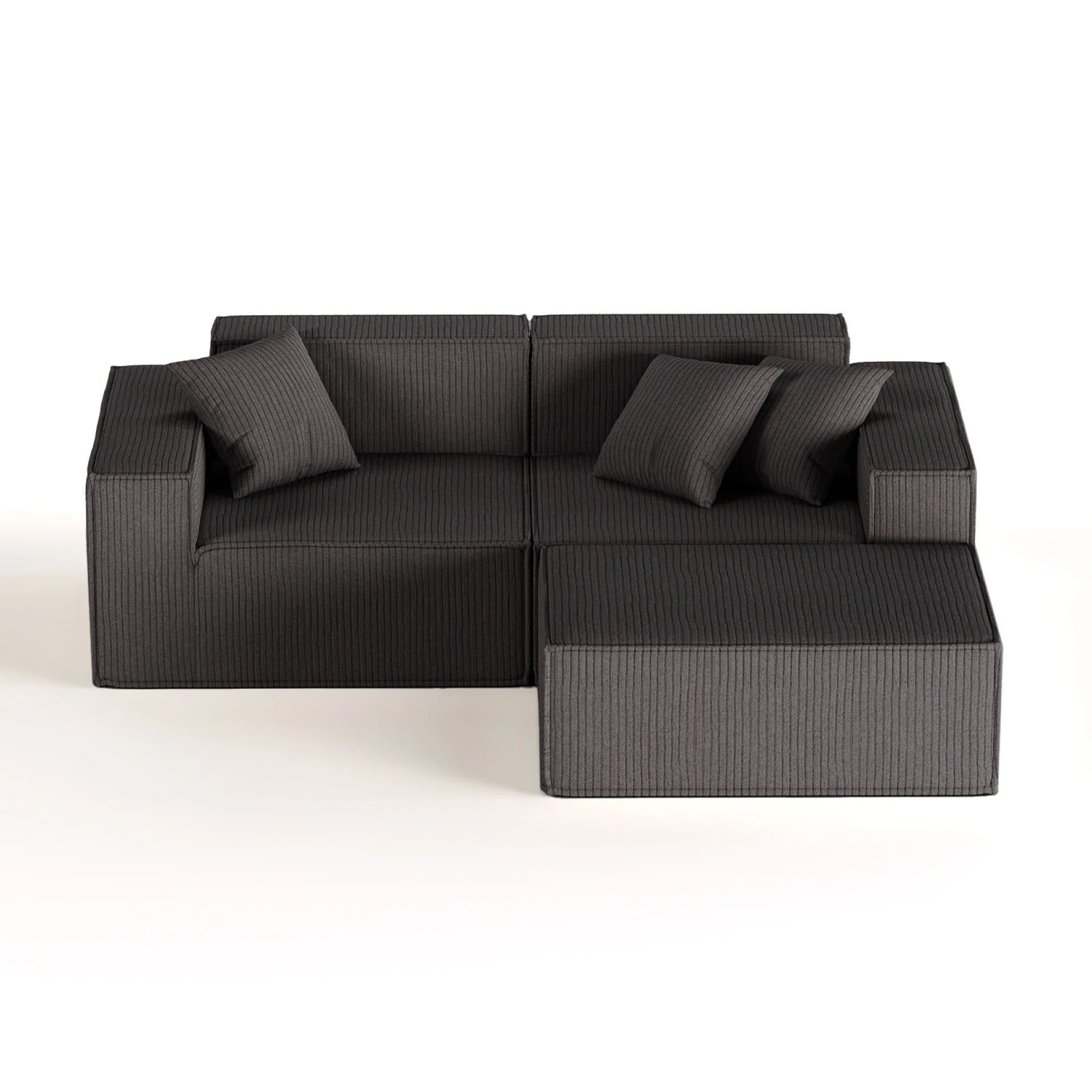 <tc>Sofa na Caixa</tc>  <tc>Pelion</tc> 2 assentos + 1 perseguição no bujão - cinza