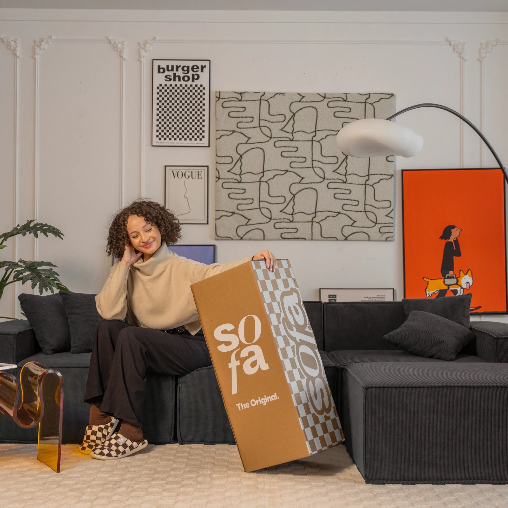 <tc>Sofa na Caixa</tc>  <tc>Pelion</tc> 2 assentos + 1 perseguição no bujão - cinza