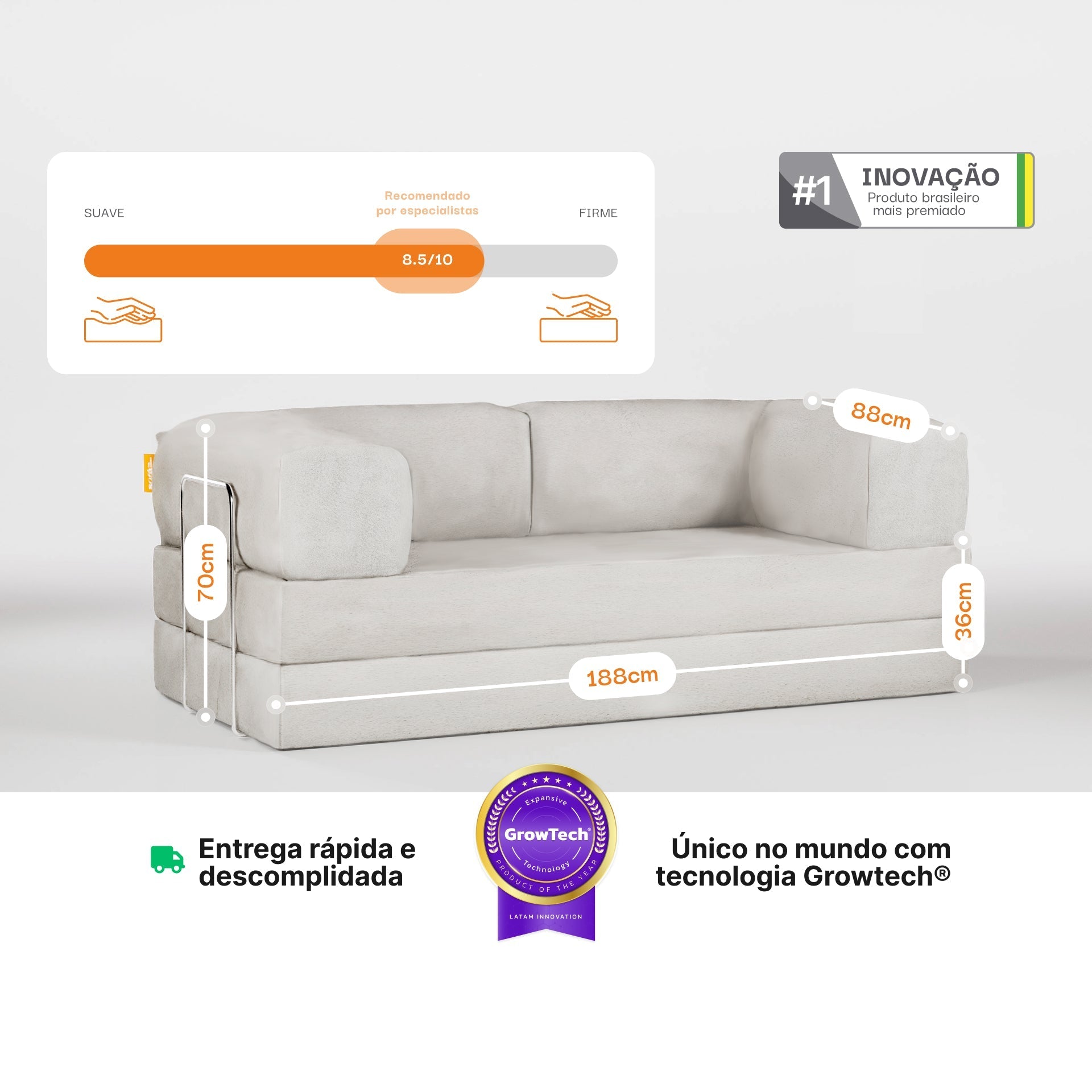 <tc>Sofa na Caixa</tc> Bloom Sofá Boucle - linho