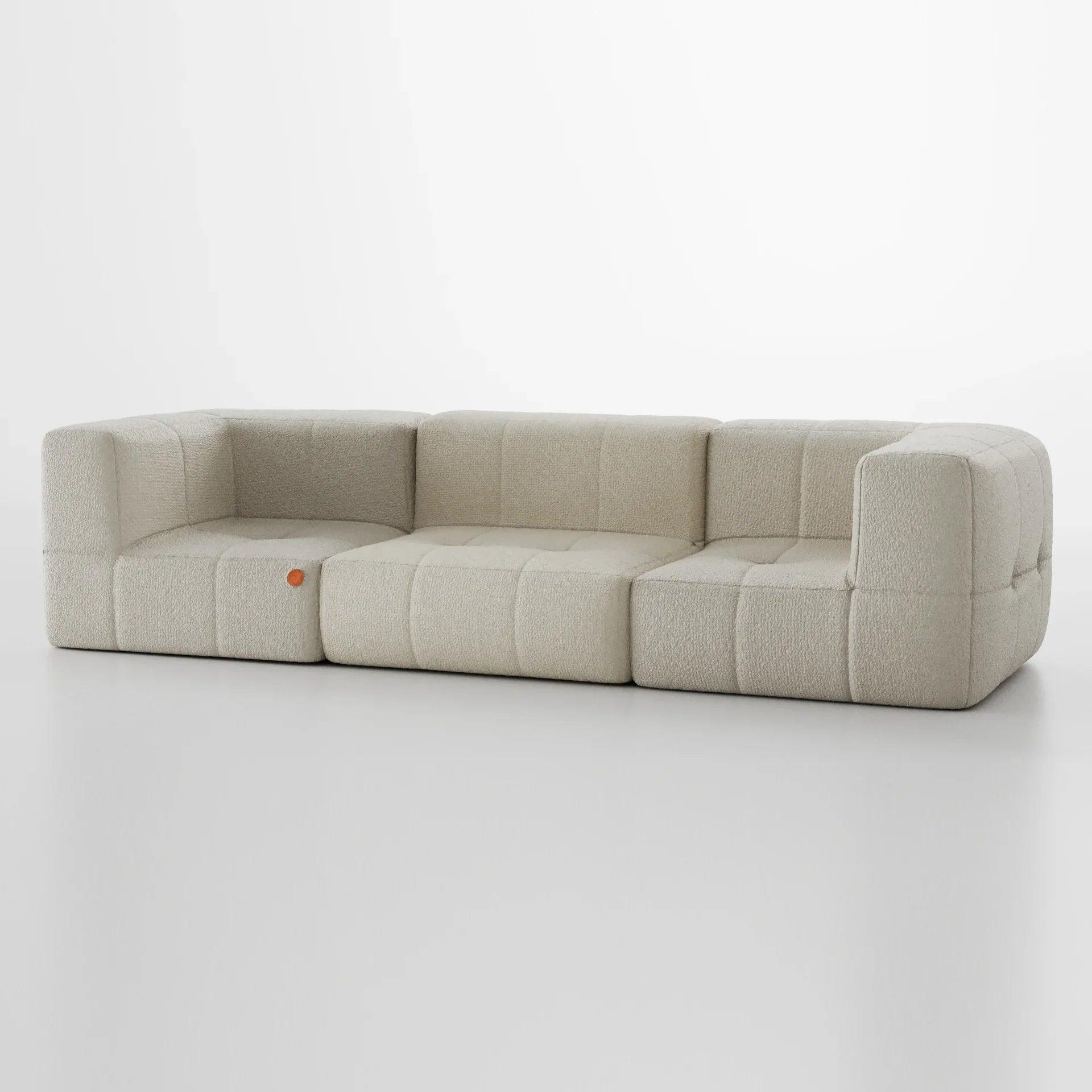 The growing sofa modular 3 seats 2 arms in Boucle - Linen